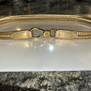 Ralph Lauren Gold Tone Leather Belt Adjustable, Large